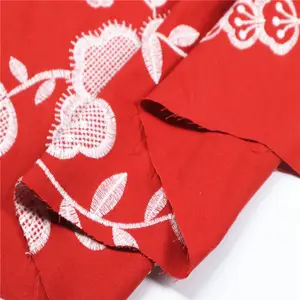 Фабрика Shaoxing, Высококачественная тканая ткань с цветочной вышивкой из 100% льна для платья