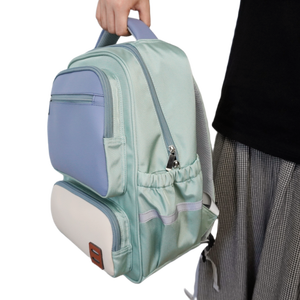 OEM/ODM sortie d'usine filles fermeture éclair étanche protection de la colonne vertébrale menthe vert Oxford école <span class=keywords><strong>sac</strong></span> <span class=keywords><strong>à</strong></span> <span class=keywords><strong>dos</strong></span> étudiant plusieurs poches - Product Image 6