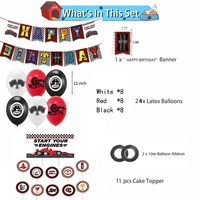 Youlun Race Car Geburtstag Dekorationen Race Car Party Supplies Set-Rennwagen Cake Topper für Jungen Geburtstag Abendessen Dessert