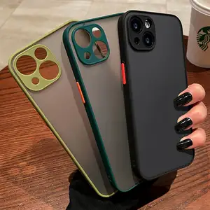 Shockproof Bumper Phone Case Translucent Fashion Matte Smooth Feel Phone Case for iphone 15 14 13 12 11 X 8 7 pro max