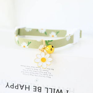 <span class=keywords><strong>Collier</strong></span> pour animaux de compagnie QbellPet au design floral mignon pour chatons et chiens, inspiré d'un <span class=keywords><strong>collier</strong></span> floral avec pendentifs tendance et boucle de sécurité - Product Image 6
