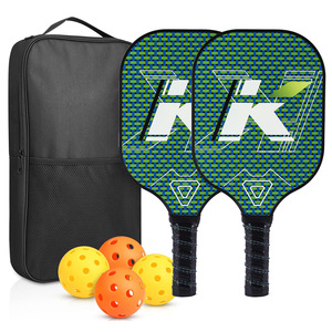 Raquetas de Pickleball de fibra de vidrio, 2 piezas con 4 pelotas, bolsa de transporte, equipo deportivo antideslizante para exteriores - Product Image 1