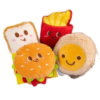 Porte-clés en peluche mignons de la série Aliments (Frites, Burger, Œuf) pour sacs à dos et vêtements, breloques de bagages, accessoires d'Halloween