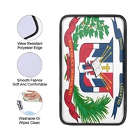 Tapis d'accoudoir léger et fin pour véhicule, motif drapeau de la République Dominicaine, coussin d'accoudoir résistant à l'usure pour la décoration de voiture privée