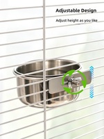Gamelle suspendue en acier inoxydable pour oiseaux et perroquets, pour nourriture et eau