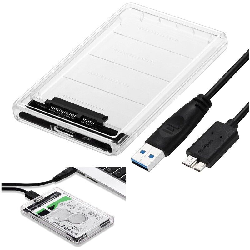 2,5 "SATA USB3.1 USB 3,0 USB2.0 прозрачный корпус для жесткого диска HDD SSD Внешний чехол для ноутбука