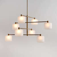 Yihao flambant neuf chambre salon galerie intérieur laiton verre dépoli nuances pendentif lustres lampes suspendues
