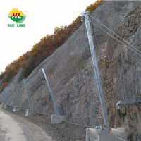 Clôture de protection contre les chutes de pierres en fil d'acier tissé en forme de losange avec système de protection passive des pentes en maille certifié ISO