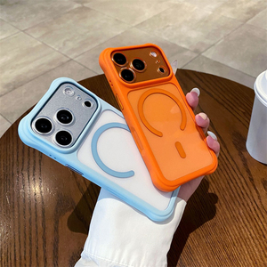 เคสโทรศัพท์มือถือใสกันกระแทกแบบแม่เหล็กพร้อมกรอบสีสันสดใสสำหรับ iPhone 15 16 17 18 Pro Max ป้องกันเลนส์ - Product Image 3