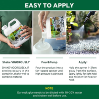 Colle époxy à forte adhérence pour extérieur et jardin, facile à appliquer, maintient efficacement l'écorce, la pierre, les galets, le gravier, les roches et le paillis.