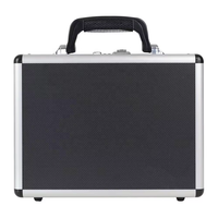 Valise rigide en aluminium noir, mallette et boîte à outils durables, organisateur portable pour le transport d'objets