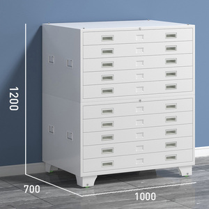 Armoire de rangement métallique à 5 tiroirs pour plans et documents, format A0 et A1, pour bureau et projets - Product Image 1