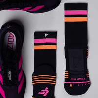 Chaussettes de course et de cyclisme personnalisées OEM/ODM avec logo, anti-ampoules, sans coutures, chaussettes de compression sportives mi-mollet