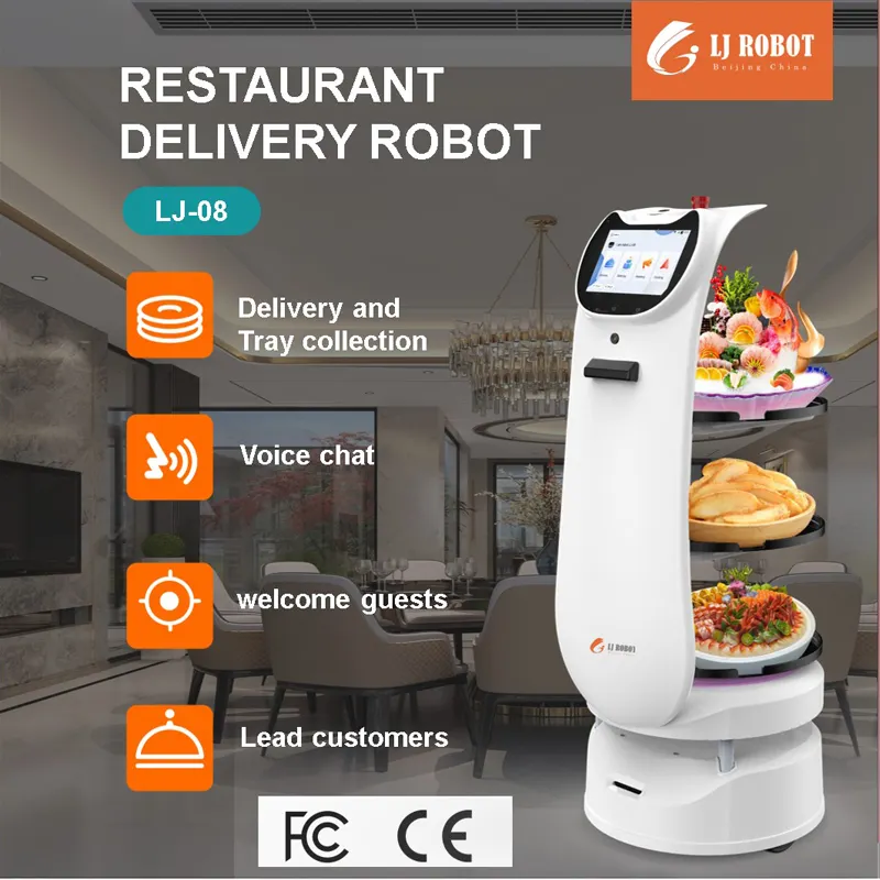 Otel için yeni tasarım akıllı kontrol gıda dağıtım robotu