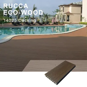 Hot bán Contemporary WPC decking gỗ giá rẻ 3D wpe Hollow Composite 140*25 mét Brushed gỗ nhựa decking - Product Image 1