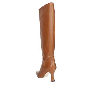 Paola Ferri Bottes hautes en cuir pour femme D4649, style à talons marron - Product Image 2
