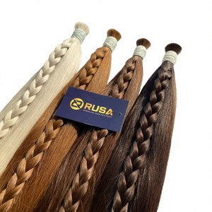 Extensiones de Cabello Virgen Vietnamita RUSA, Puntas Gruesas, Mezcla de Colores de Moda # PLA02, # 3Q, # 4, # 2Q - Product Image 1