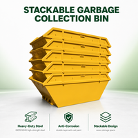 Bac à déchets industriel en acier au carbone, benne basculante pour la collecte des déchets de construction, pour les entreprises de recyclage