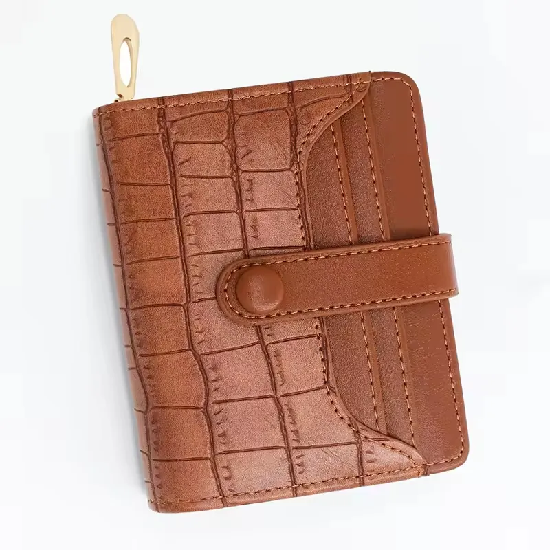 Portefeuille en cuir minimaliste personnalisé pour dames, sacs courts pour cartes et porte-monnaie