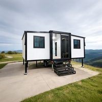 Maison conteneur préfabriquée extensible portable, 2 chambres, maison mobile modulaire, mini-maison sur roues