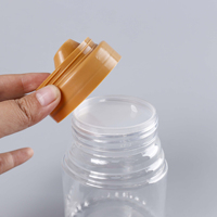 Bouteille vide en plastique transparent de 500g 1000g avec bec verseur, pour miel, confiture, huile, pot à miel