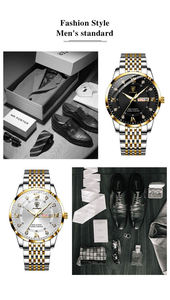 POEDAGAR 836 Nouvelle montre-bracelet décontractée pour homme en acier inoxydable avec bracelet en cuir, aiguilles lumineuses, montre à quartz analogique pour homme, Montre Reloj - Product Image 5