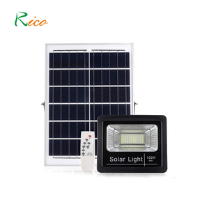 Luz solar led de inundación con control inteligente, luces de seguridad Solar de 100W y 200W, IP67, para garaje y piscina de Granero - Product Image 1