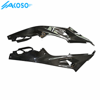 AKOSO Kit de carénage de panneau de plaque latérale de réservoir de carburant de moto en fibre de carbone sèche Twill Wave pour BMW S1000RR 2015-2018