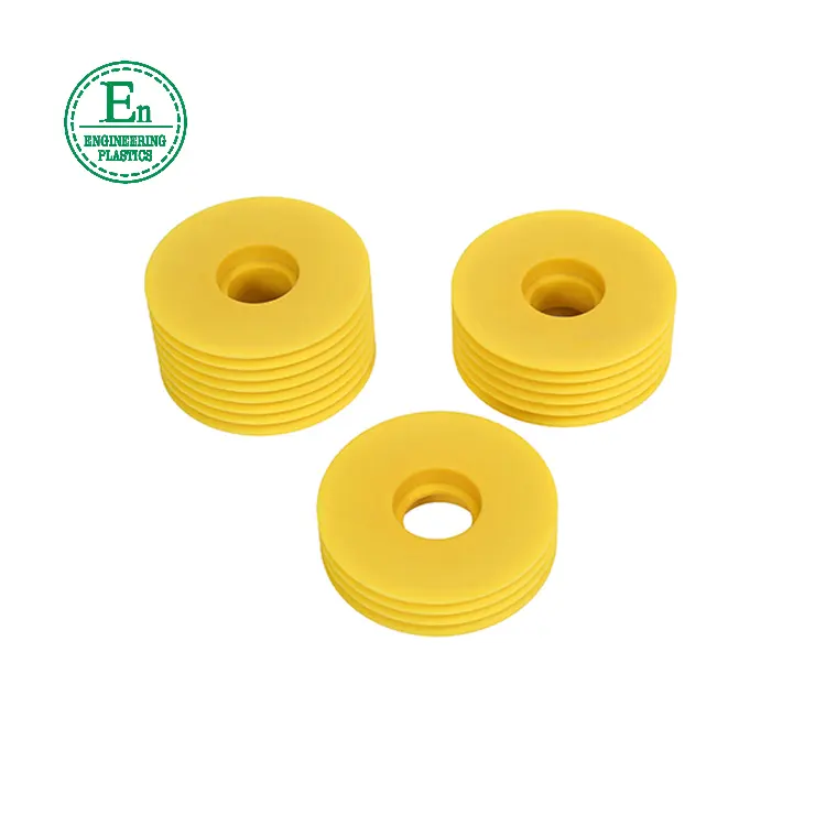 צהוב פלסטיק גלגלת גלגלי נמוך חיכוך קשיות גבוהה עמיד פלסטיק חבל גלגלת