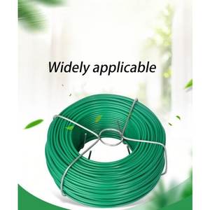 Cinta de plástico para atar cables, recubierta de PVC verde, alambre galvanizado para uso en jardín - Product Image 1