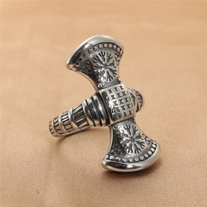 Viking Snowflake <b>Ring</b> Men's <b>Silver</b> Stainless Steel Punk Geometric Design Gift Jewelry 21013 - Product Image 1