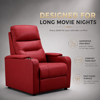 Fauteuils de cinéma commerciaux ergonomiques à dossier haut et en cuir technique résistant aux rayures, avec porte-gobelets profonds, pour mobilier de maison