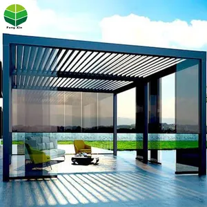 Lamellenpergola Aluminium Elektrische Waterdichte Outdoor Pergola Aluminium Pergola Voor Tuin