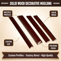 Moulures décoratives en bois massif, 4 profils, finition acajou, décoration murale, cadre de porte, taille personnalisée
