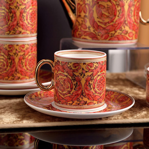 Juego de Café de Porcelana de Hueso de 15 Piezas, Estilo Europeo, Color Rojo, de Lujo, Decoración para el Hogar, Gran Venta - Product Image 3