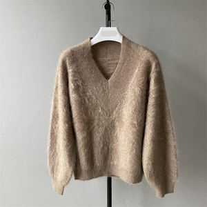 Maglioni Invernali da <span class=keywords><strong>Donna</strong></span> in Soffice Cashmere, Pullover Caldo e Confortevole a Manica Lunga, <span class=keywords><strong>Abbigliamento</strong></span> Casual in Maglia Grezza con Logo Personalizzato - Product Image 2