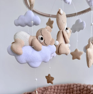 Oso familia bebé móvil fieltro oso guardería decoración dormir oso cuna móvil neutral Baby Shower regalo - Product Image 3