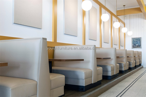 Asientos de comida rápida Cabinas de <span class=keywords><strong>restaurante</strong></span> americanas de cuero rojo personalizadas - Product Image 5