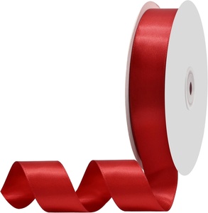 OKAY 7/8 pulgadas 22mm cinta <span class=keywords><strong>de</strong></span> satén <span class=keywords><strong>de</strong></span> doble cara 100% poliéster rojo verde oro hoja impresa para envolver regalos lazos para el cabello - Product Image 2