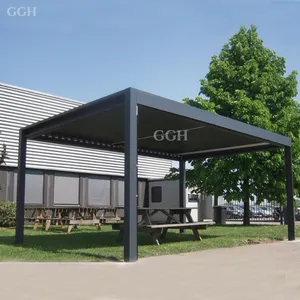 KAKADU bioclimatica Pergola elettrica in alluminio e legno/lega struttura Carport esterno con sistema solare pergolati e gazebo