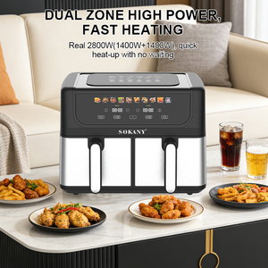 <span class=keywords><strong>Freidora</strong></span> <span class=keywords><strong>de</strong></span> Aire Digital Eléctrica <span class=keywords><strong>de</strong></span> Acero Inoxidable Sokany, Moderna, con Pantalla LCD Cuadrada, para Uso Comercial, Hotelero y Doméstico, con Dos Cestas, <span class=keywords><strong>Precio</strong></span> Bajo - Product Image 4