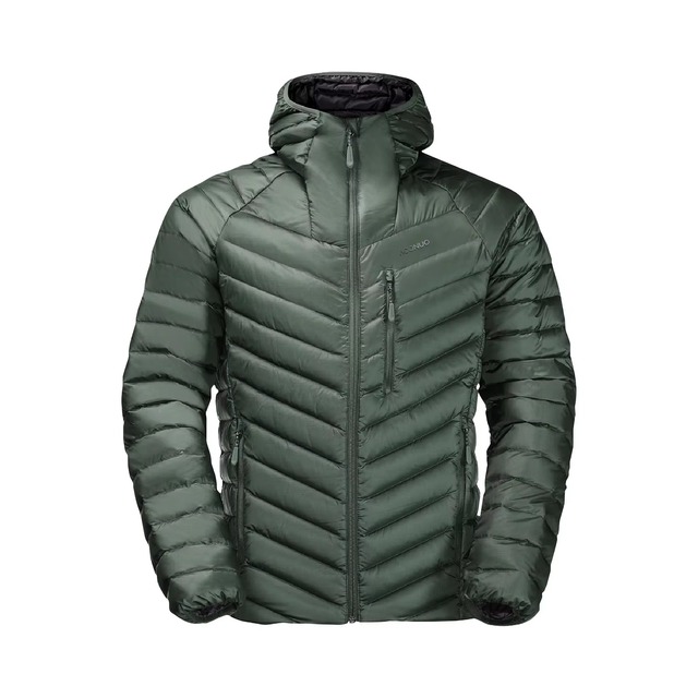 Men's Lightweight Down Jacket Hooded Full Zip Waterproof Quilted Lining Winter Outerwear with Breathable Closure Customizable