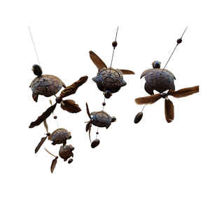 Campana de viento con forma de animal, campana de viento de cáscara de coco, material 100% natural hecho en Tailandia - Product Image 6