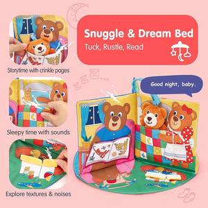 Libro Interattivo per Neonati, Libro Educativo Tattile e Morbido, Giocattolo per il <span class=keywords><strong>Tempo</strong></span> <span class=keywords><strong>sul</strong></span> Ventre, Regalo per Natale e Compleanno - Product Image 3