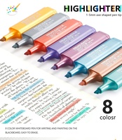 Surligneurs fluorescents métalliques scintillants en plastique HUA pour les planificateurs d'étudiants et le dessin des enfants - Marqueurs multicolores pour la prise de notes