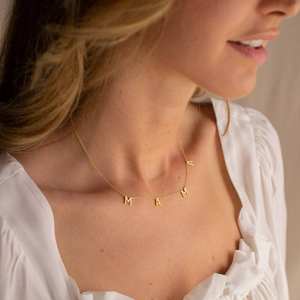 Collier à lettres personnalisées en acier inoxydable pour maman, ras du cou avec lettre <span class=keywords><strong>initiale</strong></span>, bijoux pour maman, cadeaux pour mères - Product Image 6