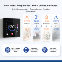 Termostato Inteligente WiFi con Control por Aplicación Tuya, Pantalla Táctil Digital, Programable, 16A 220V, para Calefacción por Suelo Radiante
