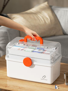 Boîte de premiers secours en plastique portable pour produits médicaux ménagers en gros - Boîte à médicaments d'urgence vide - Product Image 2