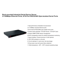Servidor Ethernet Industrial Multipuerto, Tipo de Montaje en Rack 1U, Interfaz RS232 RS485, Conversión de Red con Protocolo TCP/IP
