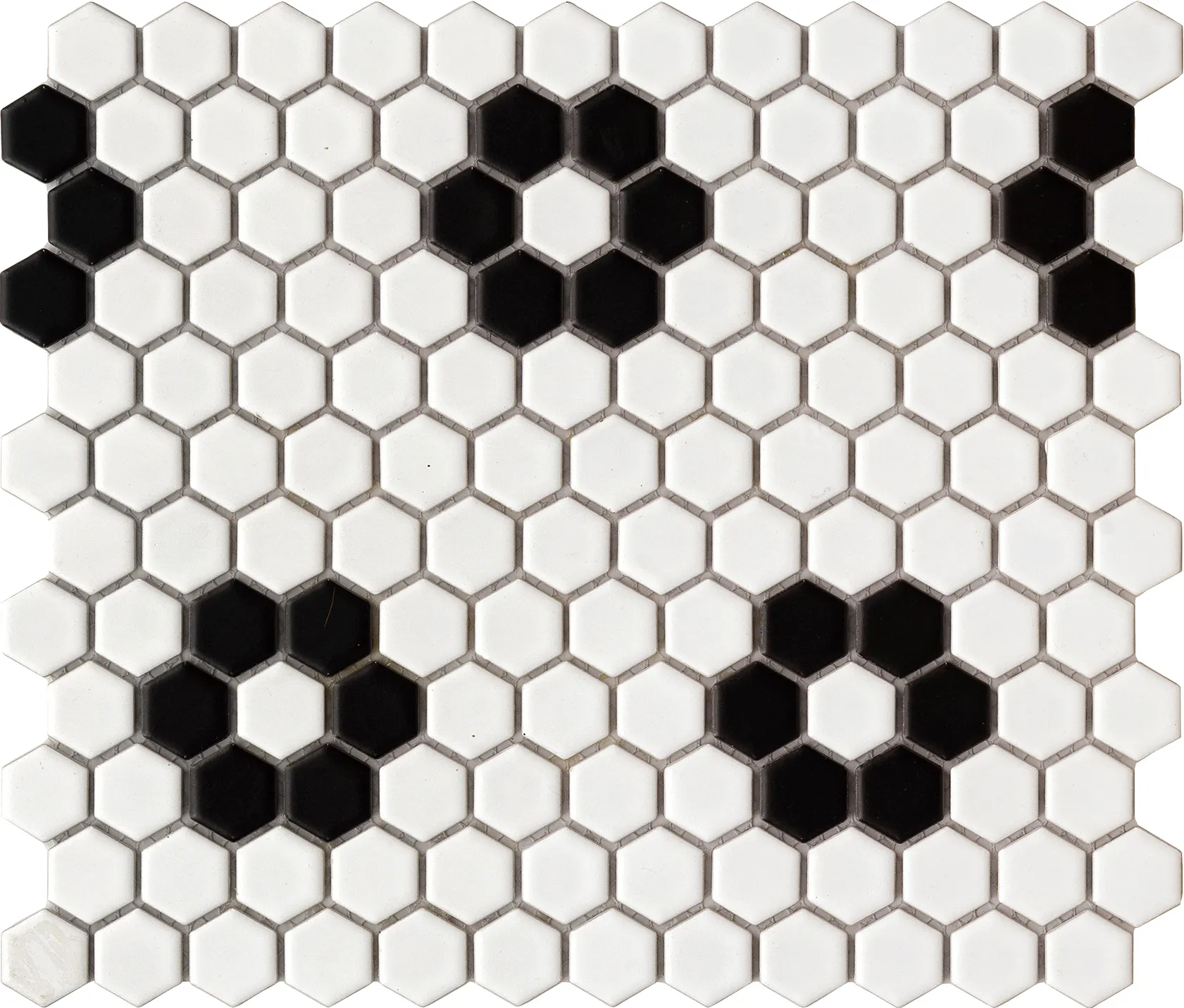 Un buon design mattonelle di mosaico di vetro nuovo mosaico di vetro in Bianco e Nero di Disegno di Modo di Esagono Modello di Fiore di Ceramica Piastrelle Mosaici